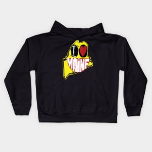 I Love Maine Smiling Happy Face Kids Hoodie